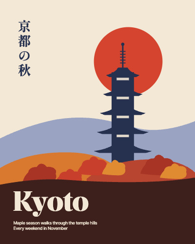 Kyoto Maple Season Post template preview