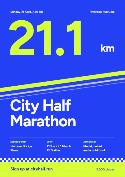 City Half Marathon Poster template preview