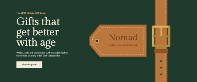 Nomad Leather Holiday Gift Guide Shopify Hero Set template preview