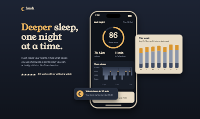 Hush Sleep Coach Product Hunt Gallery template preview