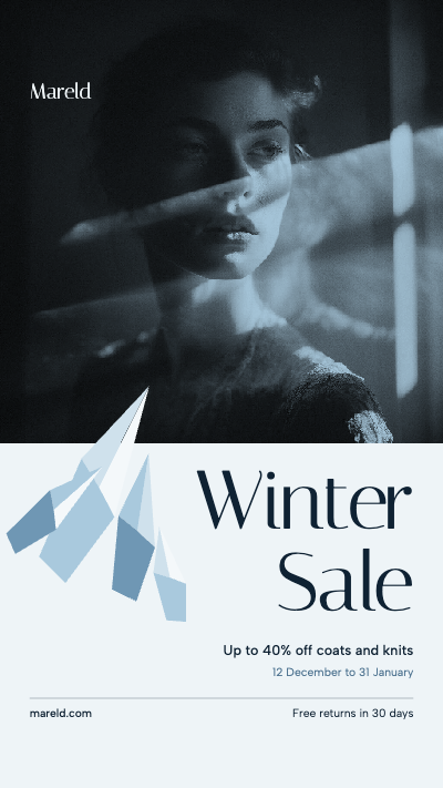 Glacier Blue Winter Sale Story Set template preview