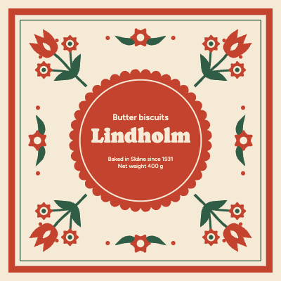 Lindholm Folk Biscuit Tin Lid template preview