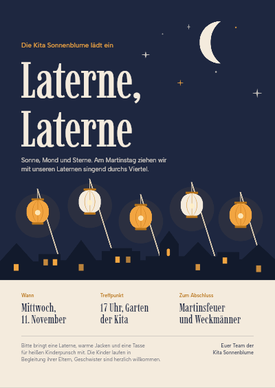 Laternelaufen am Martinstag Kita Lantern Walk Invitation template preview