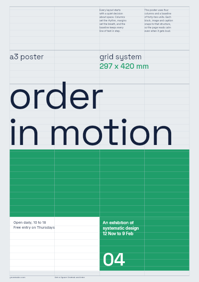 Order in Motion Grid Poster template preview