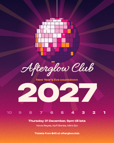 Afterglow Club NYE 2027 Countdown Poster template preview