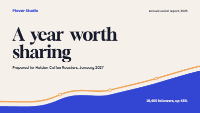 Plover Studio Social Media Annual Report template preview