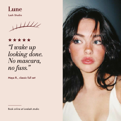Lune Lash Studio Meta Ad Set template preview