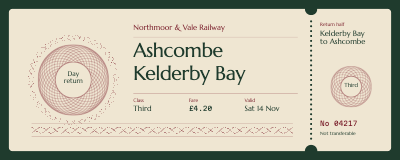 Northmoor and Vale Day Return Ticket template preview