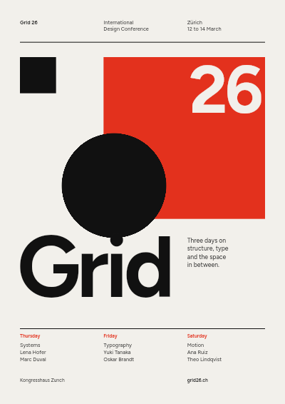 Swiss Style Design Conference Poster template preview