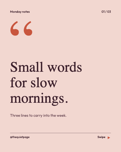 Slow Mornings Quote Carousel template preview
