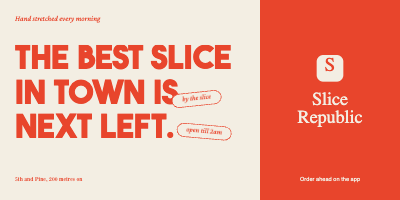 Slice Republic Pizza Billboard template preview