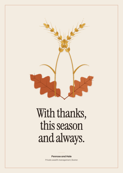 Penrose and Hale Client Thanksgiving Card template preview