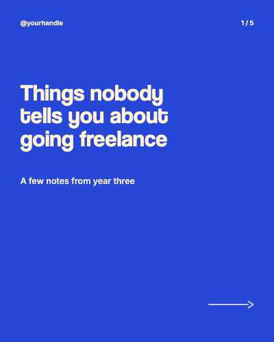 Freelance Truths Carousel template preview