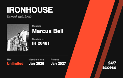 Ironhouse Gym Membership Card template preview