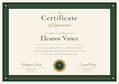 Certificate of Appreciation template preview