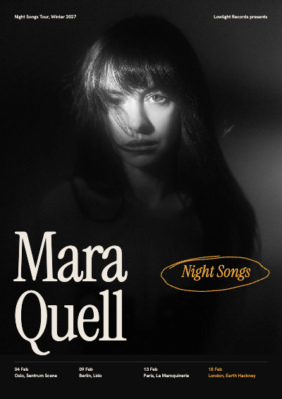 Mara Quell Night Songs Tour Poster template preview