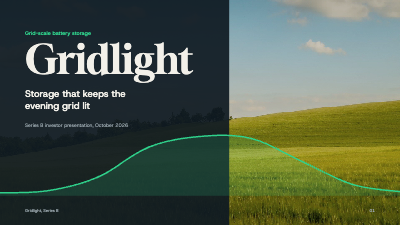 Gridlight Battery Storage Series B Deck template preview