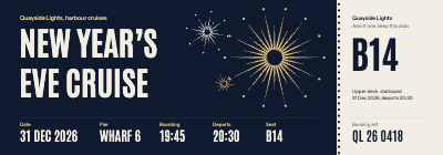 Quayside Lights NYE Harbour Cruise Boarding Pass template preview
