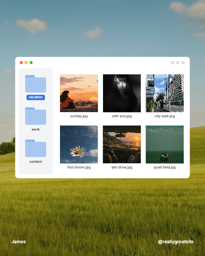 Desktop Folder Photo Post template preview