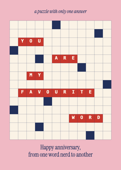 Favourite Word Crossword Card template preview