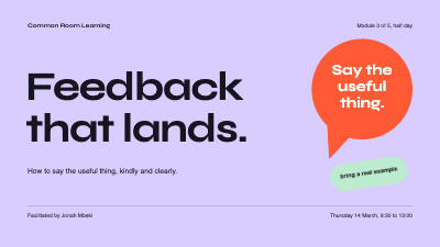 Feedback That Lands Workshop Slides template preview