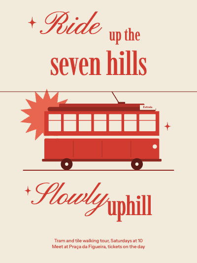 Lisbon Tram Tour Flyer template preview