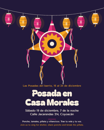 Posada en Casa Morales Las Posadas Invitation template preview