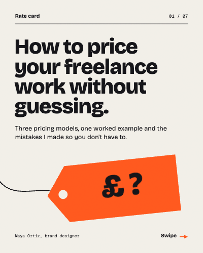 Rate Card Freelance Pricing LinkedIn Carousel template preview