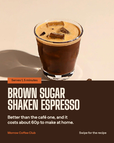 Iced coffee recipe carousel template preview