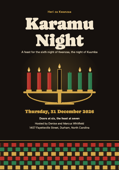 Karamu Night Kwanzaa Feast Invitation template preview