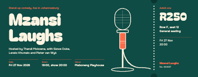 Mzansi Laughs Comedy Night Ticket template preview