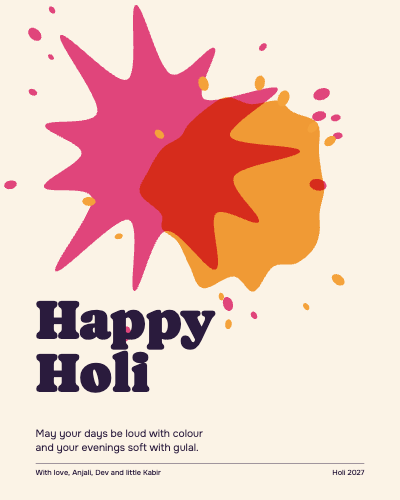 Loud Colour Holi Greeting template preview