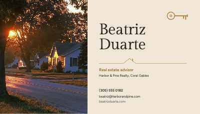 Beatriz Duarte Real Estate Agent Business Card template preview