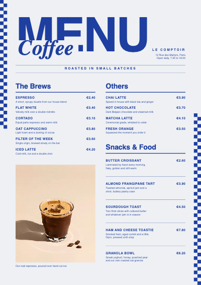 Le Comptoir Coffee Menu template preview
