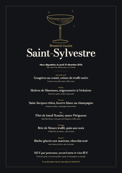 Brasserie Lucien Saint-Sylvestre Menu template preview