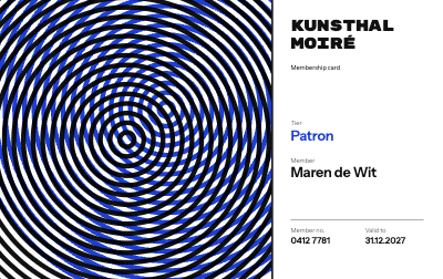 Kunsthal Moiré Museum Membership Card template preview