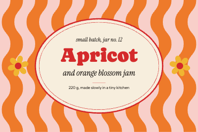 Apricot Jam Wavy Stripe Jar Label template preview