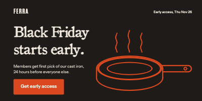Ferra Cookware Black Friday Email Hero Set template preview