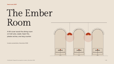 Ember Room Restaurant Investor Deck template preview