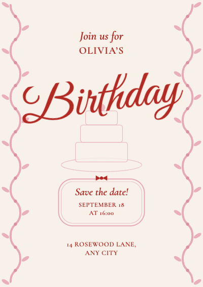 Vintage Birthday Invitation template preview