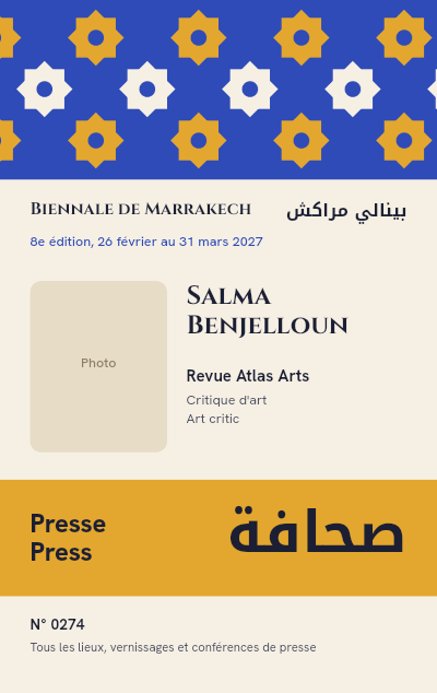 Marrakech Biennale Press Accreditation template preview