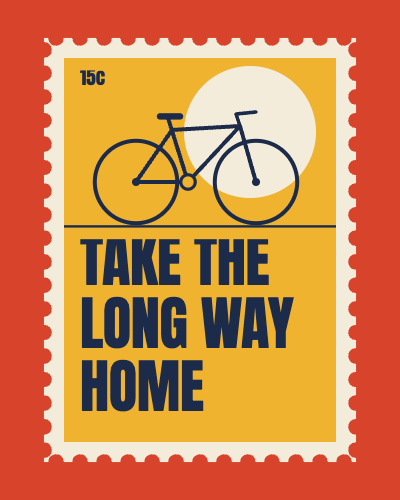 Long Way Home Stamp Poster template preview