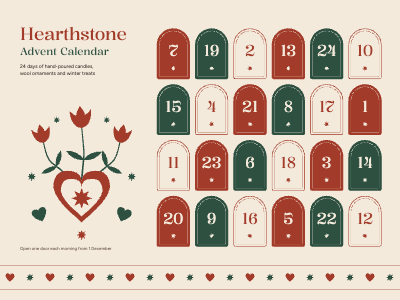 Hearthstone Advent Calendar 24 Door Box template preview