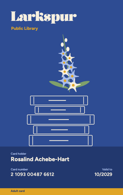 Larkspur Public Library Card Set template preview