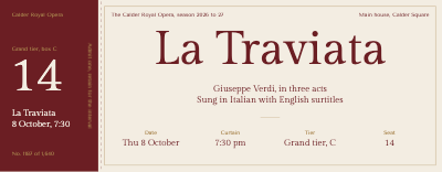 Calder Royal Opera Ticket template preview