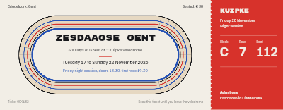 Kuipke Six Day Track Cycling Ticket template preview