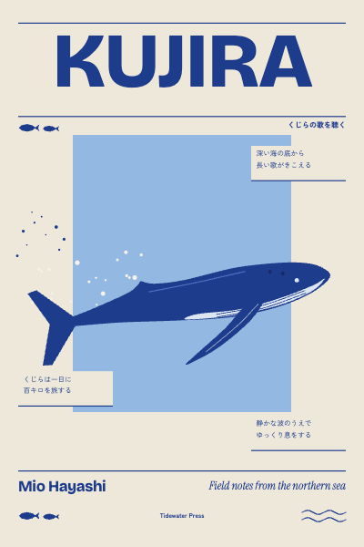 Kujira Whale Book Cover template preview