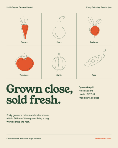 Hollis Square Farmers Market Flyer template preview