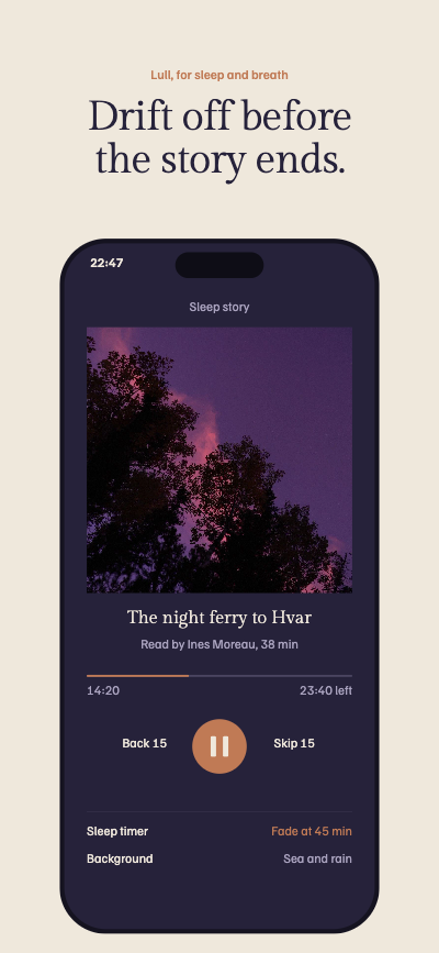 Lull Sleep Stories App Screenshots template preview