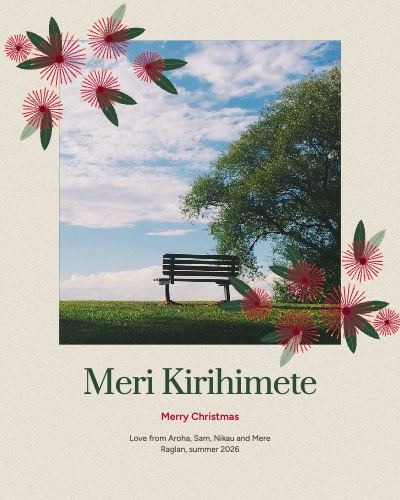 Pōhutukawa Summer Christmas Frame template preview